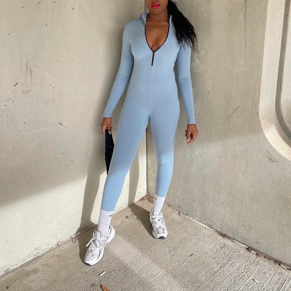 Blue fashion nova jumpsuit
